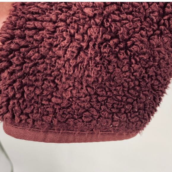 Sweaty Betty Pennine Fleece Jacket Full Zip Sherpa Teddy Maroon Red Womens 6 - Picture 4 of 13